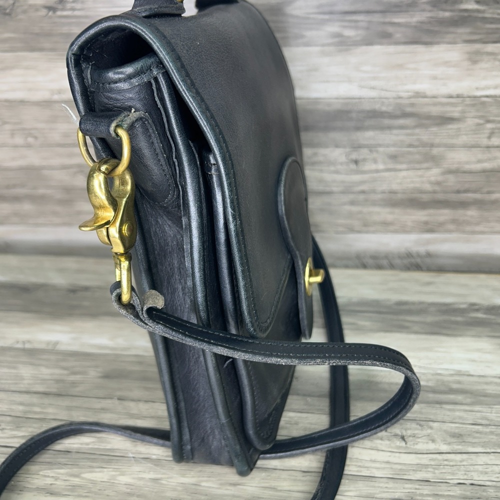 Vintage Coach Station Bag Crossbody Purse Satchel Black Leather 90s - Picture 4 of 14